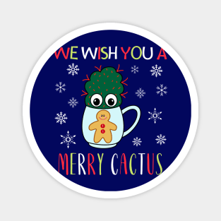 We Wish You A Merry Cactus - Small Cactus With Red Spikes In Christmas Mug Magnet